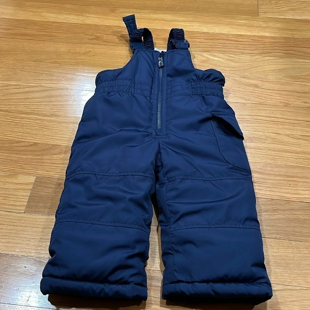 Carters boys navy blue bib snowpants size 12 months .